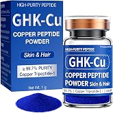GHK-Cu Copper Peptide Powder 99.7% Pure Cobalt Blue Cosmetic Ingredient | For DIY Serums &amp; Scalp Tonics | Visibly Smoothes Skin &amp; Supports Fuller Hair (1g)