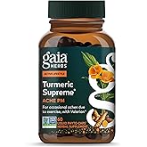 Gaia Herbs Turmeric Supreme Ache P.M. - Helps Provide Nighttime Comfort to Support More Restful Sleep - with Tumeric Curcumin, Kava, Valerian, Feverfew - 60 Liquid Phyto-Capsules(30-Day Supply)