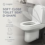 CUQOO Soft Close Toilet Seat D Shape with Adjustable Hinges view 2