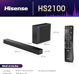 Hisense HS2100 2.1 Channel Soundbar 240W Dolby Audio DTS Virtual:X Ultra-slim view 2