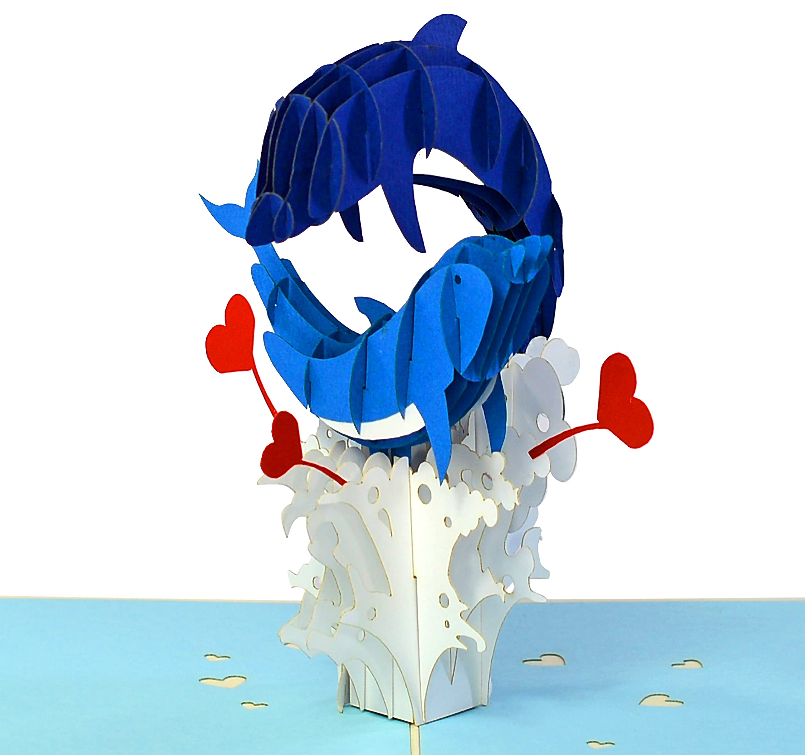 CUTPOPUP Dolphins Couple - Anniversary Cards, Wedding Anniversary Cards, Valentines Cards, 3D Gretting Pop Up Cards, Romantic Love Cards (Dolphins Couple) UK