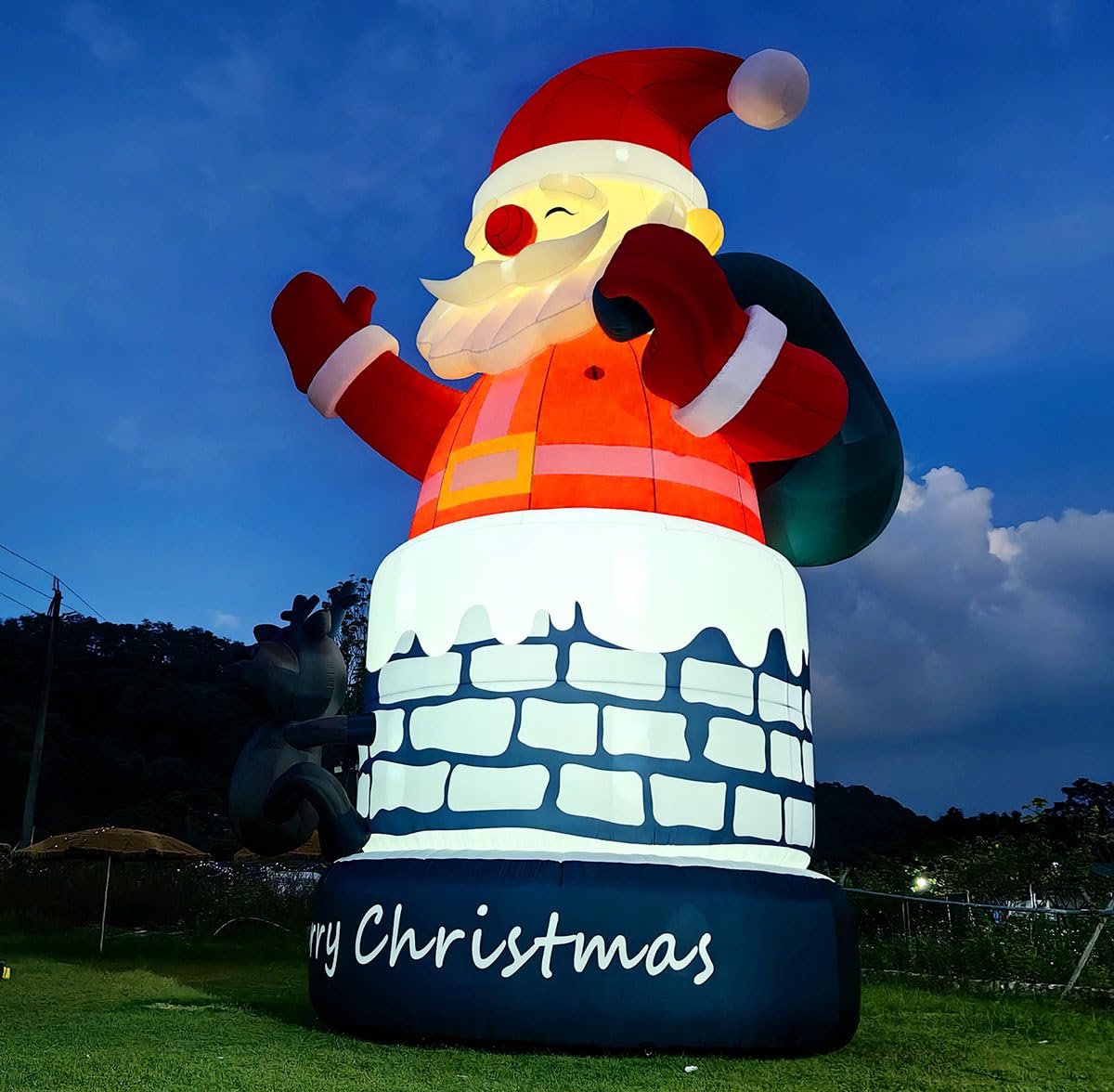 Photo 1 of *Wet from being outside* *HEAVY* LED Light - 26.5FT Giant Santa Claus Inflatable for Christmas - with (750W UL Blower) (Commercial 210D Oxford), Blow Up Large Chimney Santa for Big Xmas Party, Yard Lawn, Holidays Decoration Outdoor
