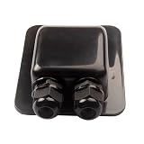 Link Solar Weatherproof ABS Solar Double Cable Entry Gland,Curved Cable Connector for All Cable Types 2mm² to 6mm² for Rv, Campervan, Boat (Black)