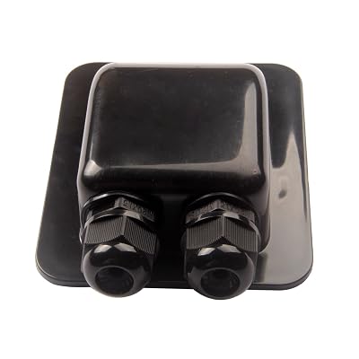 Link Solar Weatherproof ABS Solar Double Cable Entry Gland,Curved Cable Connector for All Cable Types 2mm² to 6mm² for Rv, Campervan, Boat (Black)