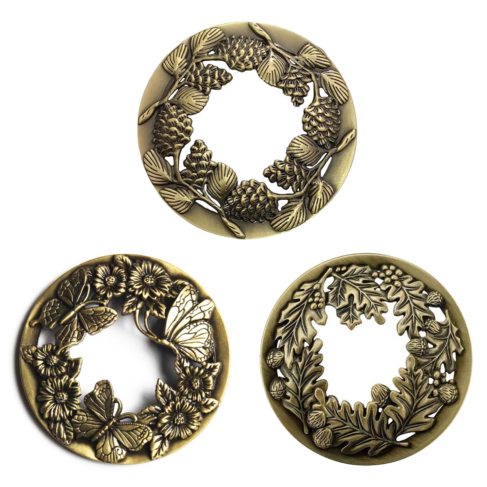 Hicello 3 PCS Antique Bronze Candle Toppper Jar Candle Lid | Metal Candle Topper help Candle Jars Burn Evenly | Candle Accessoire | Candle Topper Illuma Lid for Jar Candle