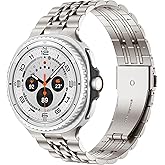 Metal Band Compatible with Samsung Galaxy Watch 8 40mm 44mm/8 Classic 46mm Band Men Women, Titanium Stainless Steel Chain Strap with Folding Clasp for Galaxy Watch 8 Bands