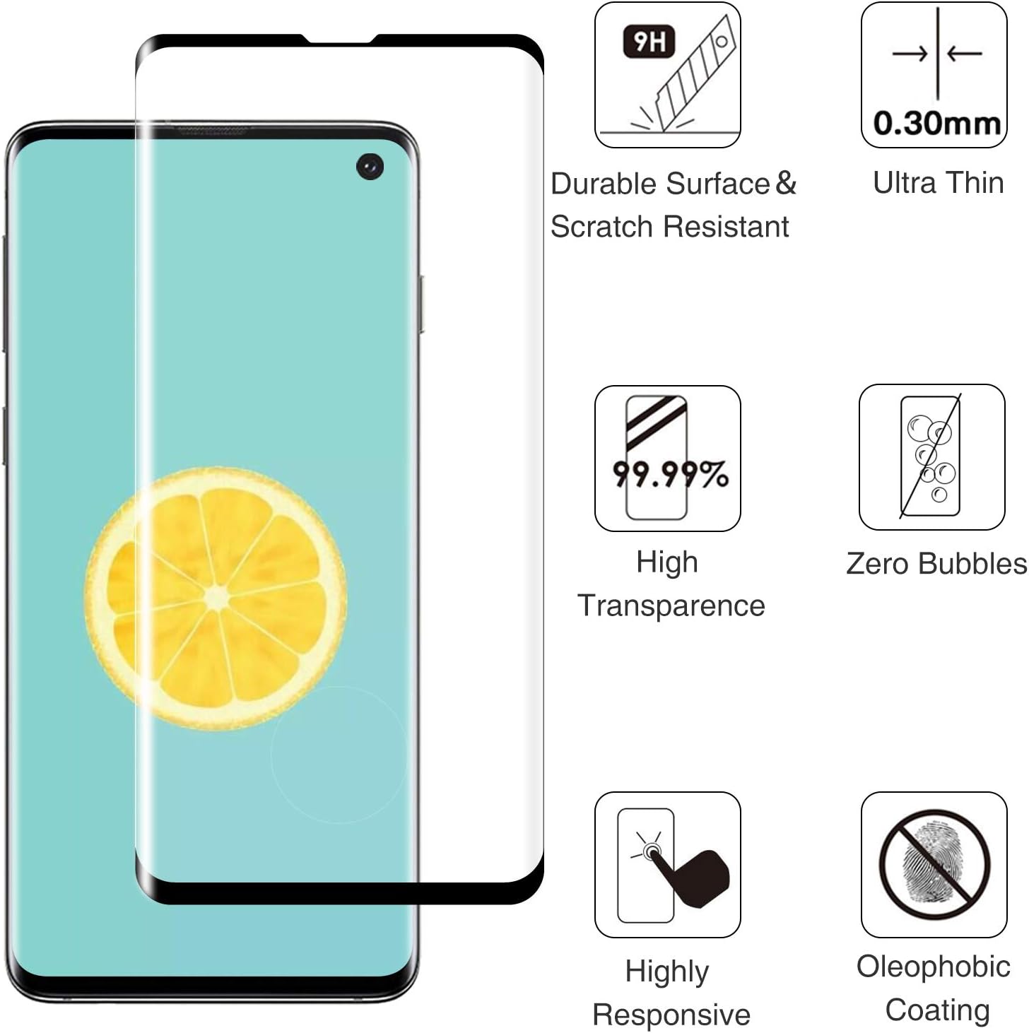YLLYH S10 Screen Protector (2 Pack), S10 Tempered Glass - Image 3