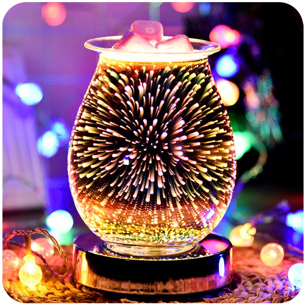 SOOTOP 3D Aromatherapy Lamp, Touch Sensitive Firework Effect Night Light Machine - Electric Oil Burner - Wax Melter - Amazing Scents To Fill Your Home