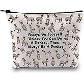 Zuo Bao Inspirational Donkey Makeup Bag Donkey Lover Gift Always Be Yourself Always Be A Donkey Cosmetic Bag for Donkey Fans (Always Be Donkey)