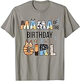 Mama of The Birthday Girl Party Blue Dog Lover Matching T-Shirt