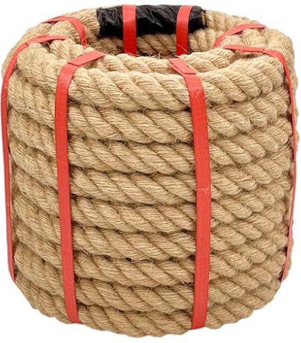 Natural Jute Rope Hemp Rope (1/2 In X 165 Ft) Thick Jute Twine For