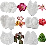 6set Gumpaste Flower and Leaf Silicone Veining Mold