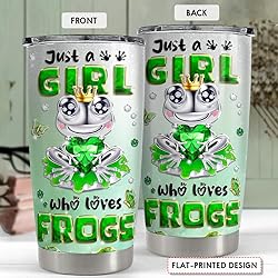 SANDJEST Frog Tumbler 20oz Girl Who Loves Frogs Cup