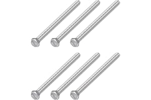 METALLIXITY Hex Head Bolts (3/8-16 x 5-1/2") 6Pcs, 304 Stainless Steel 18-8, Fully Threaded, External Hex Drive, Plain Finish