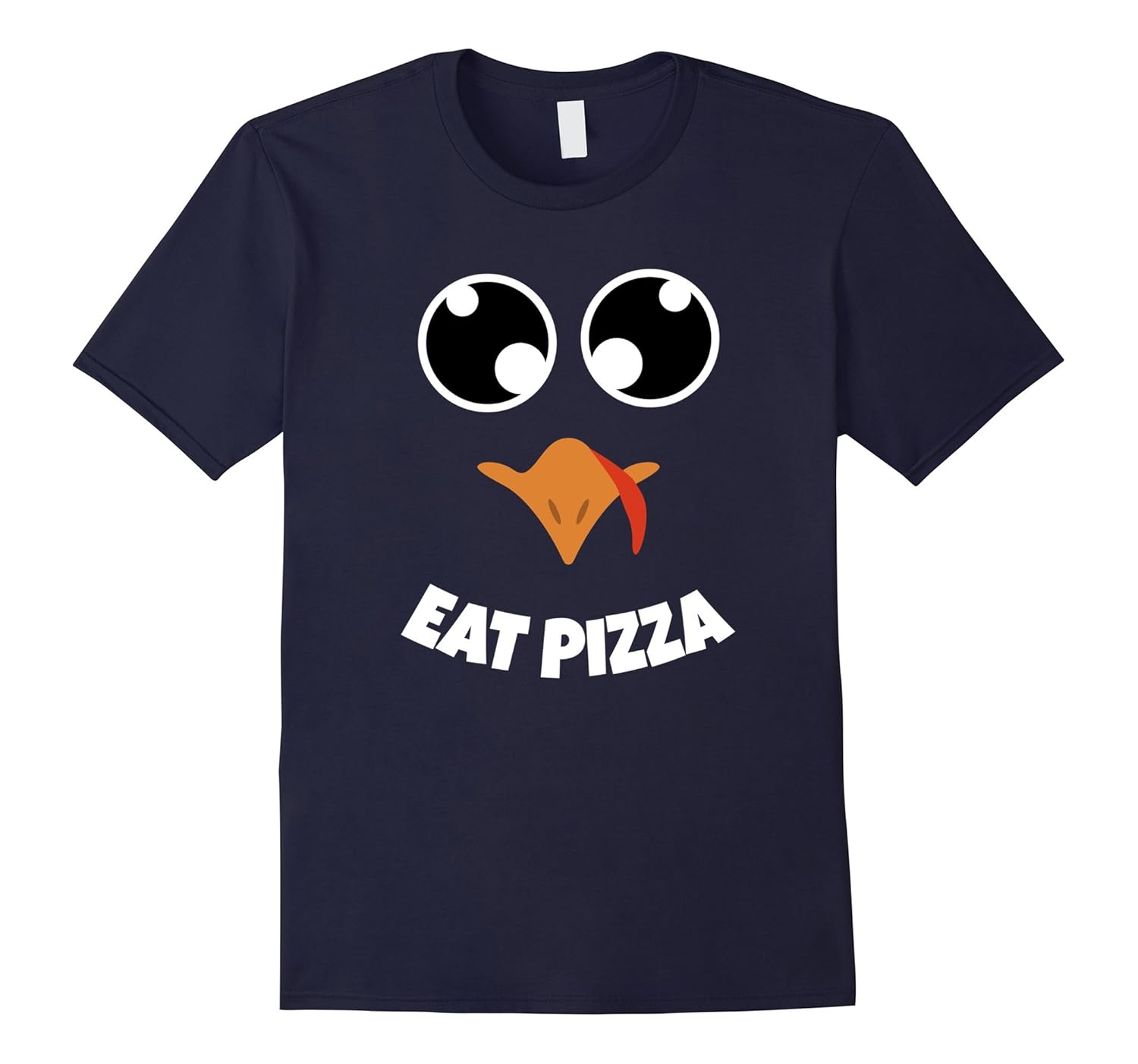 Turkey Face Eat Pizza T-Shirt Funny For Thanksgiving-ANZ