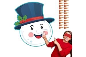 EMPOF Christmas Games - Pin The Nose on The Snowman Games for Families Party, Cute Indoor Christmas Home Decor Party Decorations, Xmas Activities Presents Holiday Decor, Snowman Face