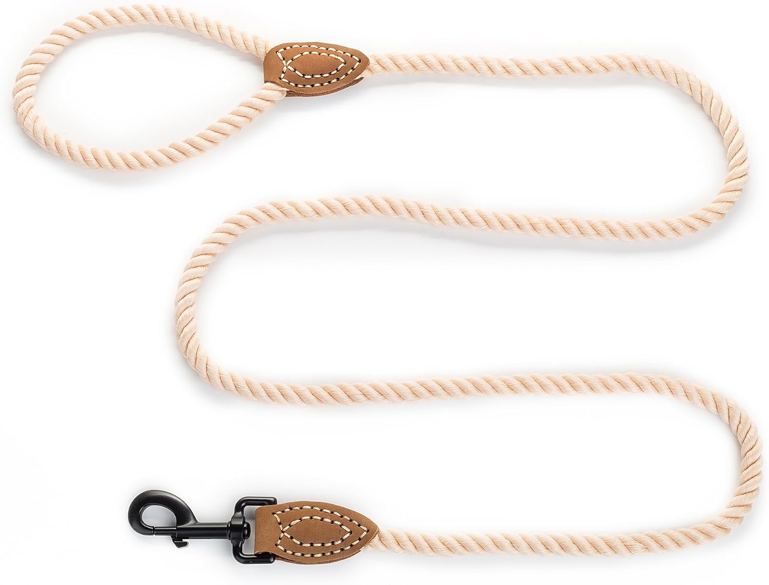 Mile High Life Dog Leash, Cotton Handle-Light Brown, 48 Inch-1/2" - Image 3