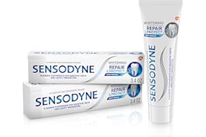 Sensodyne Repair and Protect Whitening Toothpaste, Toothpaste for Sensitive Teeth and Cavity Prevention, 3.4 oz (Pack of 2)