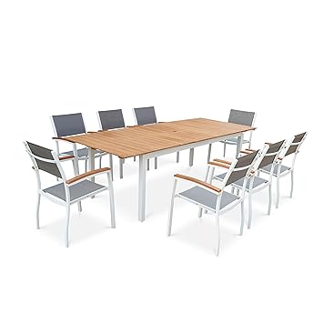 Salon De Jardin En Bois Et Aluminium Extensible Sevilla 200