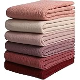 Febfim 6PCS Women Soft Cotton Linen Crinkle Scarves Shawl Fashion Muslin Ladies Priceable Hijab Head Scarf