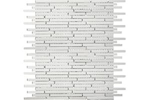 INNO STICKERS 10-Sheet Glass Mirror Tile for Shower Floor Border Kitchen Bathroom Bedroom Backsplash, 11.2" x 10.4" Silver Interlocking Clear Reflection Mosaic Wall Tile, Covers 8.19 Sq. Ft.