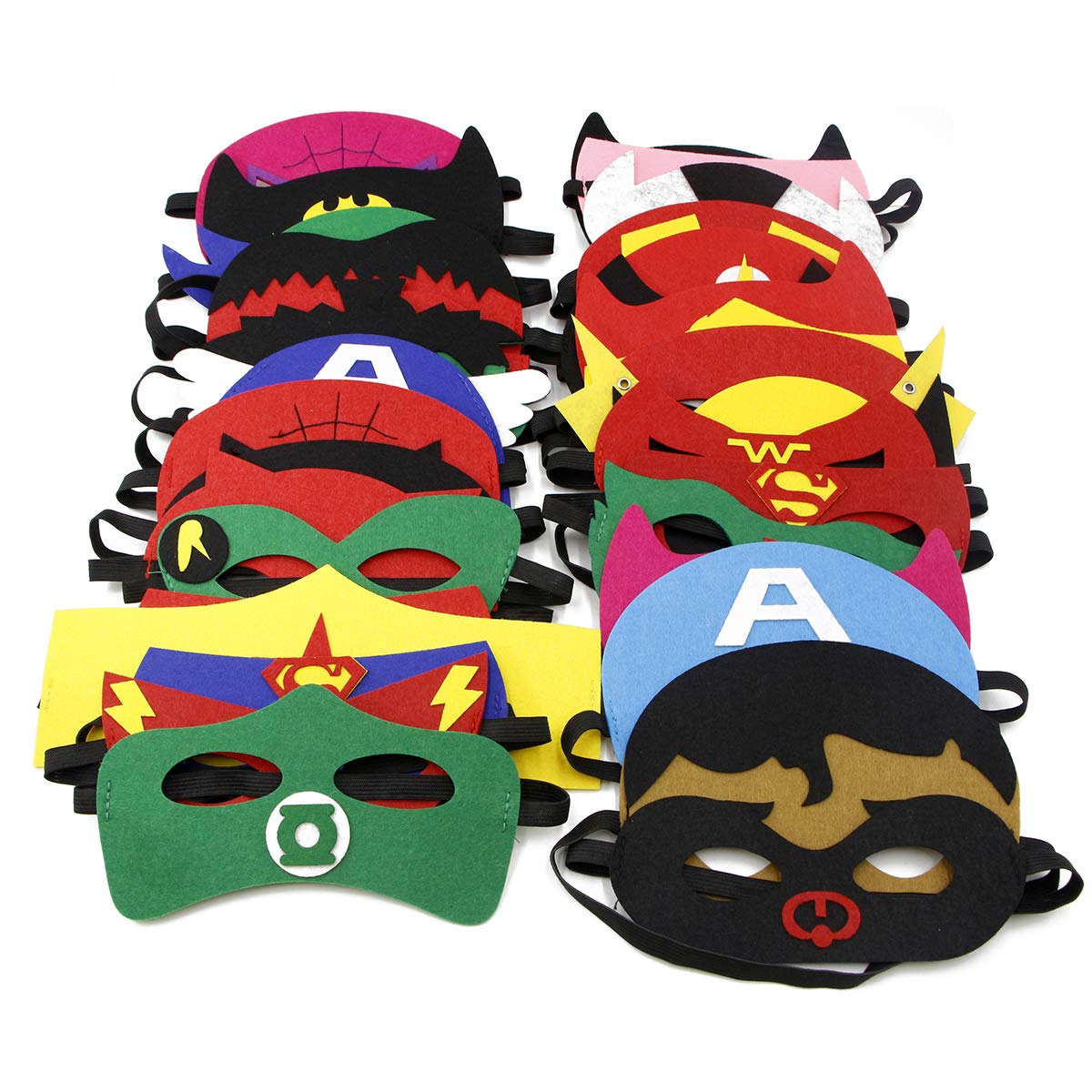 Kids Party Cosplay Masks Felt Party Masks 33 Pieces Multiple Sizes ADJUSTABLE Elastic Band for Birthday Halloween Party Supplies to Decoration