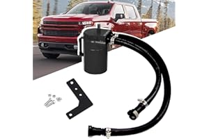 RULLINE Oil Separator 350ml Oil Catch Can Tank Aluminum Polish Baffled Reservoir Black Compatible with 2019-2022 Chevy Silverado 1500 5.3L & 6.2L, GMC Sierra 1500 5.3L & 6.2L Driver Side