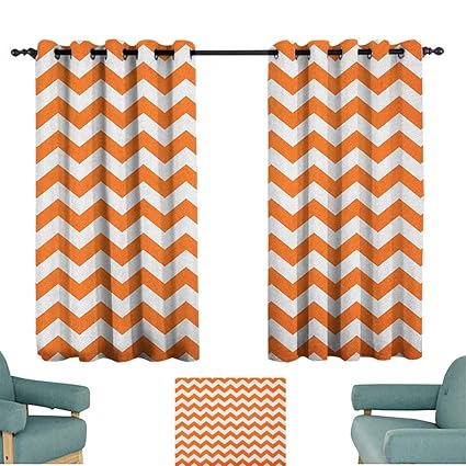 Amazon Com Sanring Chevron Window Curtains Halloween Pumpkin