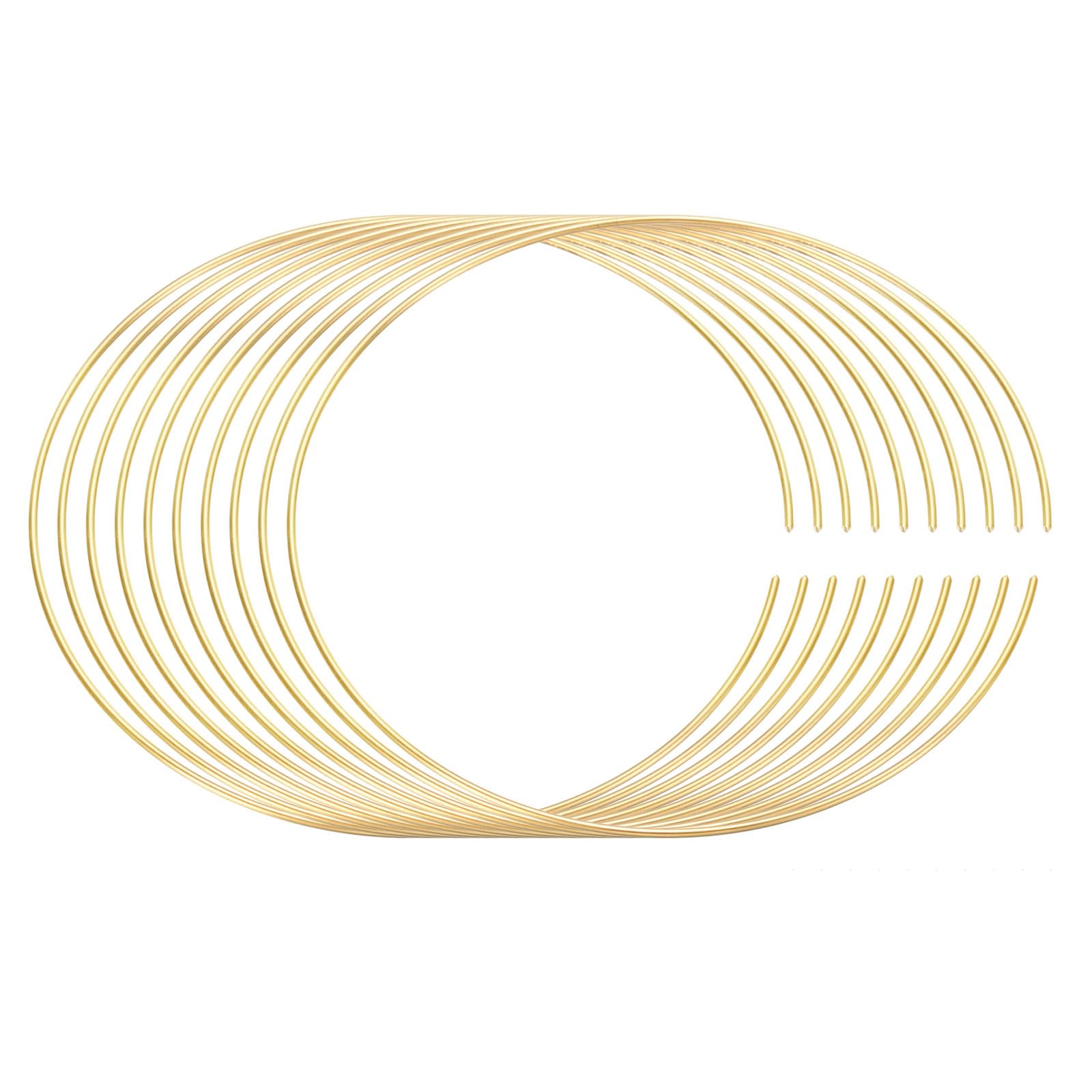 PATIKIL 20Ga Soft Brass Wire, 10pcs Diameter 2.4" Metallic Round Spool Solid Memory Craft Wire for Jewelry Making Beading Bracelet DIY Crafting, Gold Tone