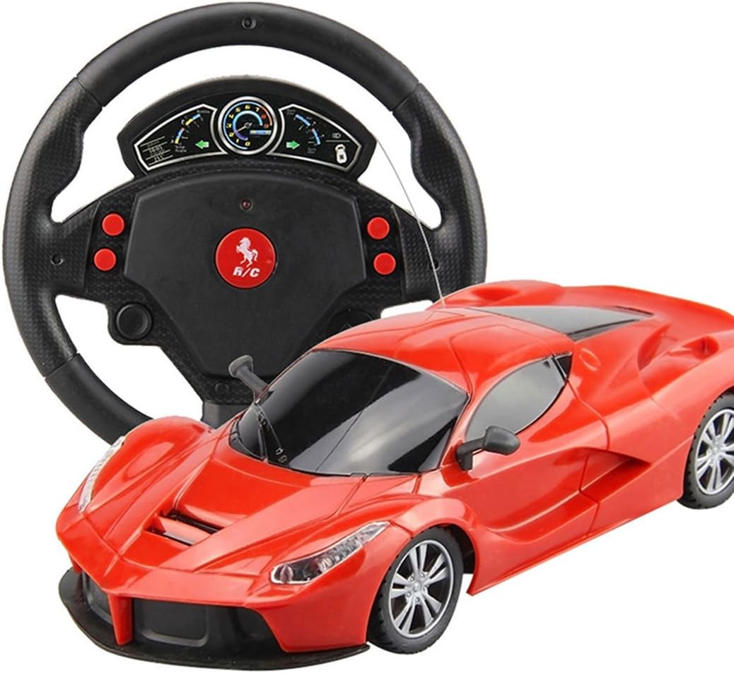 Amazemarket Random Boys Girls Toy 1:24 Scale Sport Electronic Car Lovers Simulation Model Headlight 4 Channels Radio Wheel-Shape Baby Room Decoration Remote Control RC Kid Birthday Gift (random color)