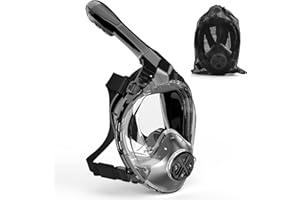 WONDSY Full Face Snorkel Mask for Adults, Snorkeling Gear for Kids, Anti-Fog & Anti-Leak Design with 180° Panoramic View, Dry Top Breathing System, Ideal for Scuba Diving, Snorkeling