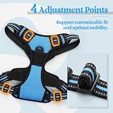 rabbitgoo Dog Harness Medium No Pull Reflective Adjustable Vest Blue M view 5