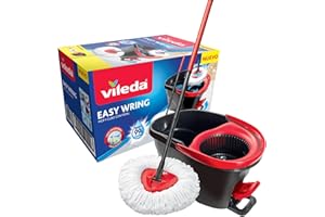 Vileda Easy Wring and Clean Microfibre Mop and Bucket with Power Spin Wringer