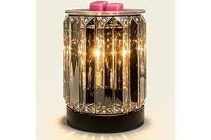 Leyoue Wax Melting Heater Electric Burning Burner Electric Essential Oil Warmer Incense Wax Melt Warmer Night Light Aroma Decorative Lamp for Gifts & Decor(Ironwork Crystal)