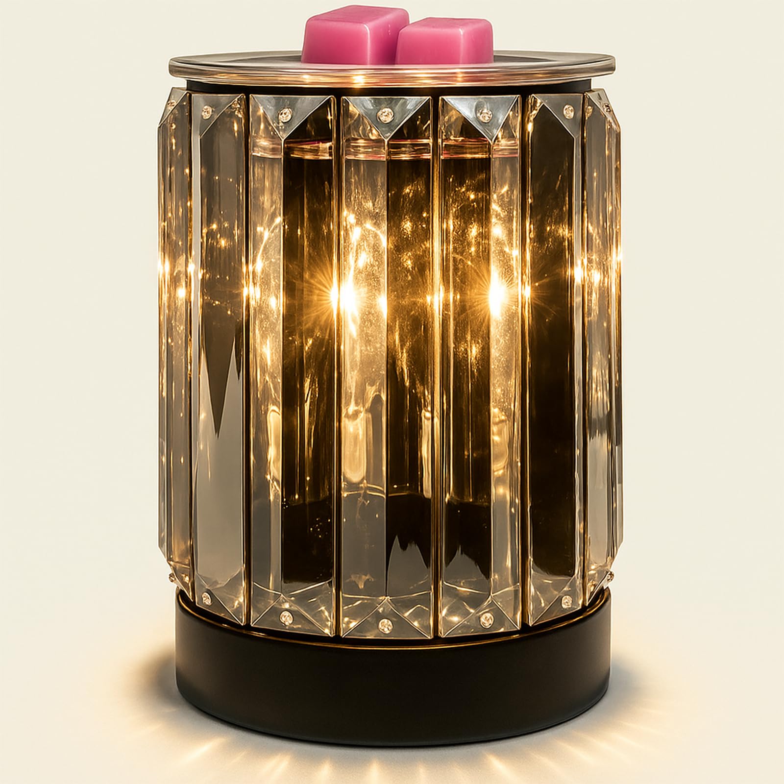 Photo 1 of Leyoue Wax Melting Heater Electric Burning Burner Electric Essential Oil Warmer Incense Wax Melt Warmer Night Light Aroma Decorative Lamp for Gifts & Decor(Ironwork Crystal)