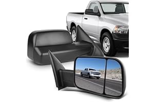 ECCPP Towing Mirrors Tow Mirrors Replacement fit for 2002-08 for Dodge for Ram 1500 2500 Pickup Power Heated Towing Side Mirrors Pair Set Passenger & Driver Side View