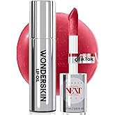 Wonderskin Lip Oil Rehab Serum - Tinted Lip Oil for Women, Hydrating, Moisturizing, and Non-Sticky Red Tint Serum for Dry Lips (Amour)