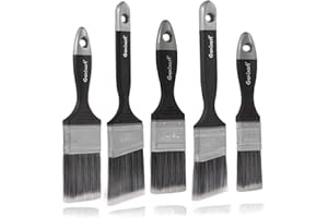 Genixart Angled Cutting in Paint Brushes for Walls and Trim, Angle Sash Paintbrush for Furniture, Stain Brushes Set for Wall 