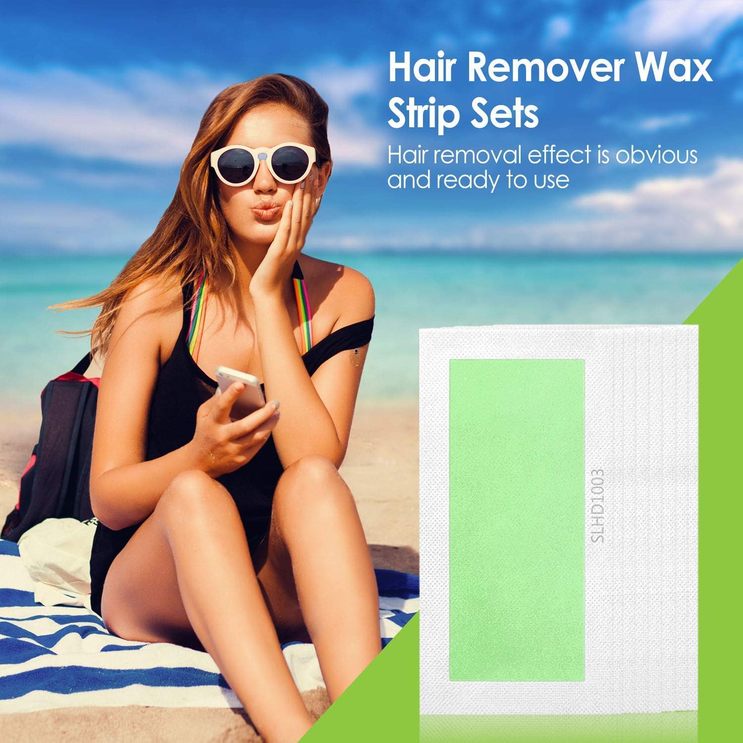 Wax Strips,Hair Removal Wax Strips for Legs Arms Underarm Hair Eyebrow