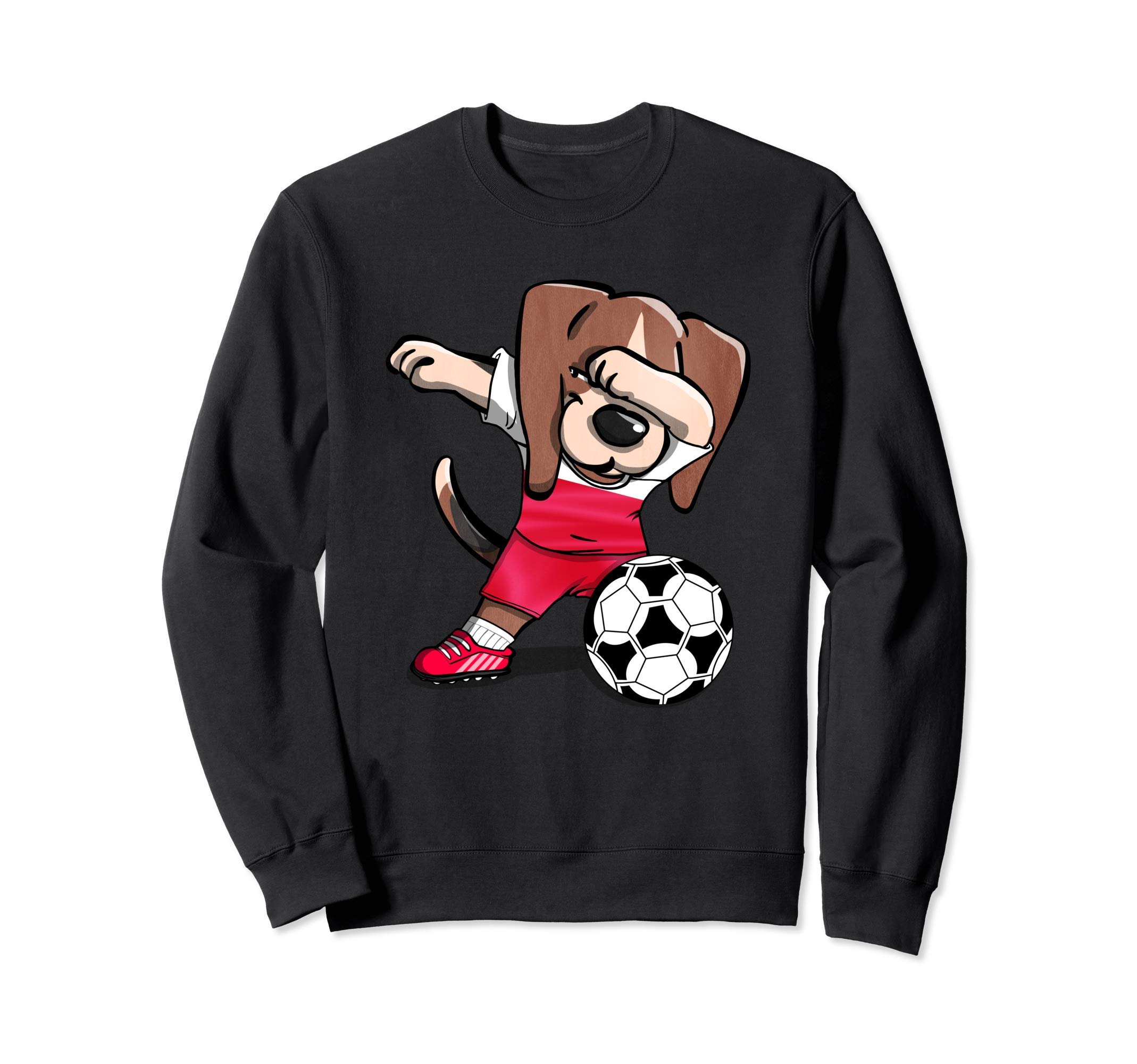 Funny Dabbing Beagle Dog Poland Football Polish Flag Soccer Sweatshirt