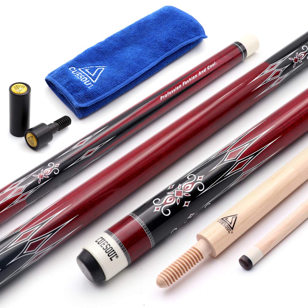 CUESOUL 3 Cushion Carom Billiard Cue 56 inch Weight 18oz,Wooden Joint System（CSCC-KL318）