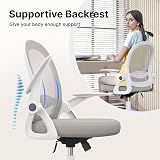 nasPaluro Ergonomic Mesh Office Chair Gray with Flip-Up Armrests Lumbar Support view 5