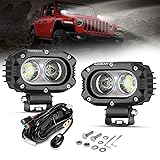 Auxbeam 4 Inch LED Pod, Square Pod Light with 5050