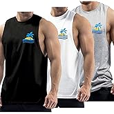 InleaderStyle Mens Tank Tops Beach Summer Casual Sleeveless Shirts Graphic Cotton Tank Tops for Men Gym Workout