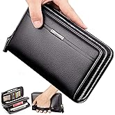 Mens Wallet Long Purse Leather Clutch Large Business Handbag Phone Card Holder Case Gift for Men Father Son Husband Boyfriend