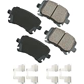 Akebono Ultra-Premium Ceramic Rear Disc Brake Pads, GREY