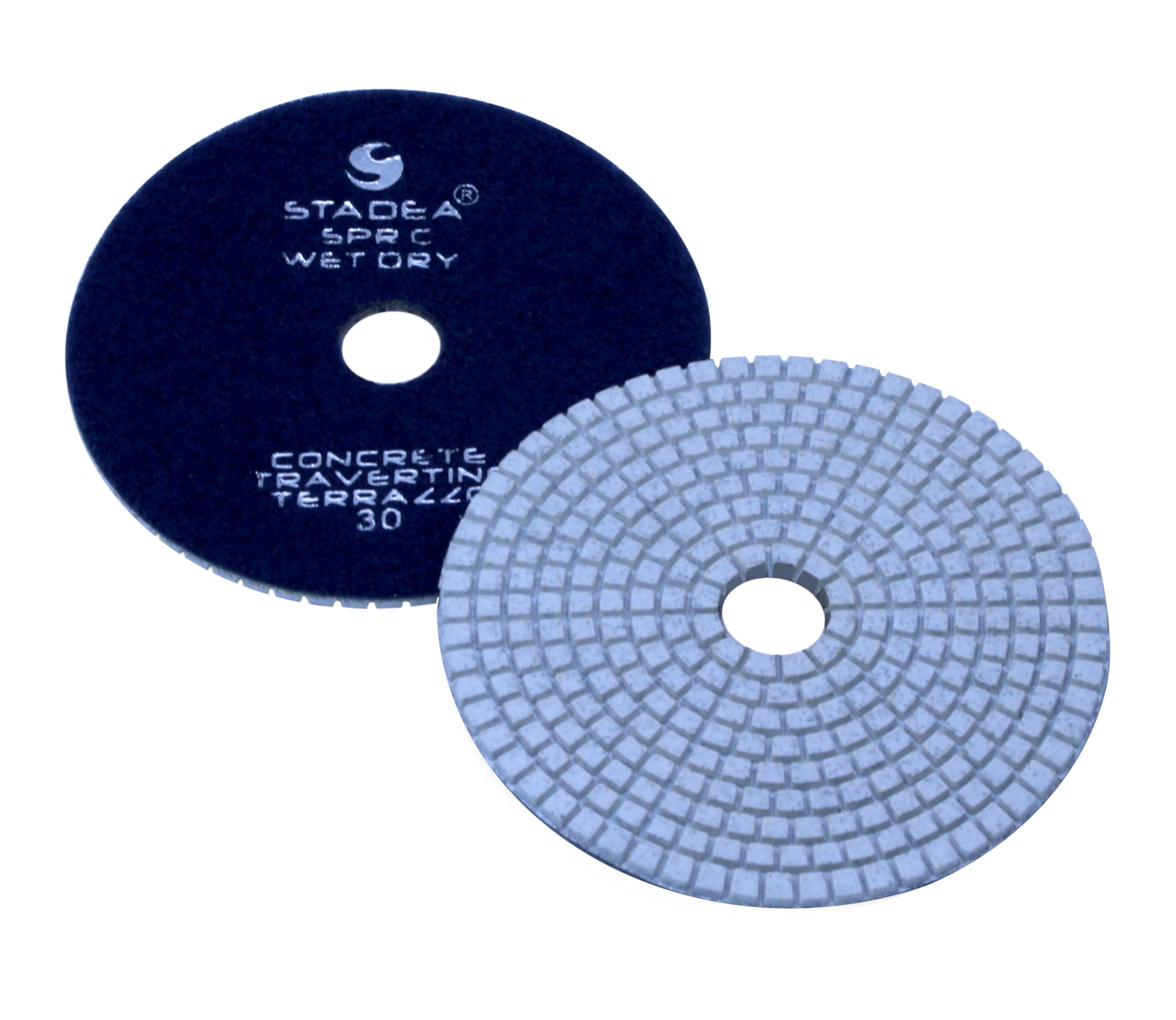 Stadea PPD111N 6" Dry Diamond Polishing Pads for Concrete Travertine Marble Terrazzo Floor Edges Countertop Polishing - Grit 30, Series Super C