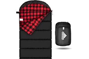 AGEMORE Cotton Flannel Sleeping Bag for Adults, Lightweight XXL Cotton Sleeping Bag for Camping Backpacking or Hiking, Water 