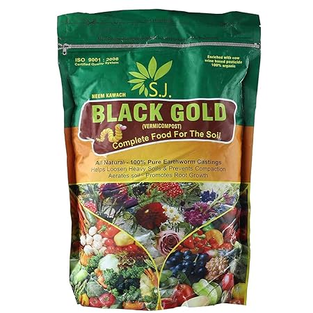Kraft Seeds Vermicompost for All Kinds of Plants 1kg Black Gold Complete Food for The Soil Enriched with Cow Urine, Organic