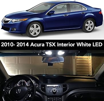 Amazon Com 2009 2014 Acura Tsx Interior White Led Kit License Plate Complete 15pc Light Bulb Set 3 Dome Map 4 Vanity 4 Door Courtesy 2 Trunk 2 License Tag Sedan Wagon 2010 2011 2012 2013 Automotive